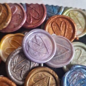 Set of 10 | Wedding Wax Seal Stickers | Handmade Self Adhesive Envelope Seals